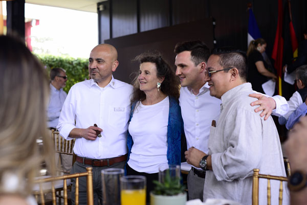 Rene Castaneda with Corina and Lucien Villiger at Villiger de Nicaragua factory opening ceremony